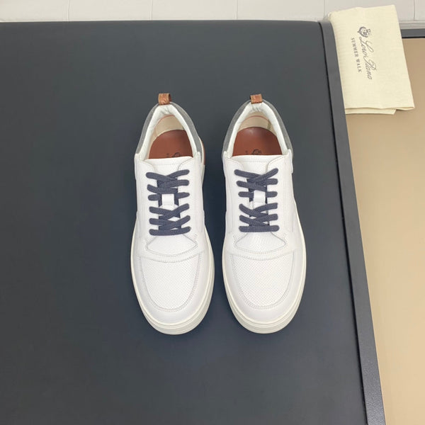 LP NEWPORT WALK SNEAKERS IN PELLE DI VITELLO BIANCA E GRIGIA