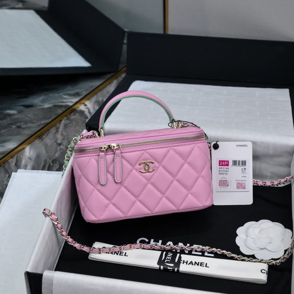 CC 26s Vanity Case Deep Pink Quilted Lambskin 286280