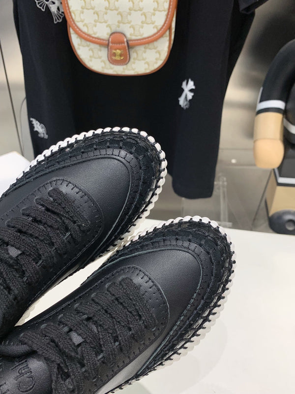 CHLOÉ NAMA SNEAKER 5 CM IN BLACK CALFSKIN