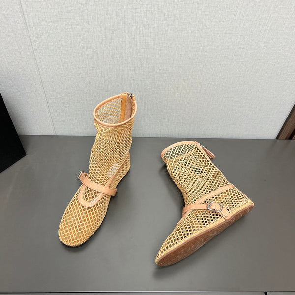 STIVALI BASSI ALAIA IN RETE BEIGE