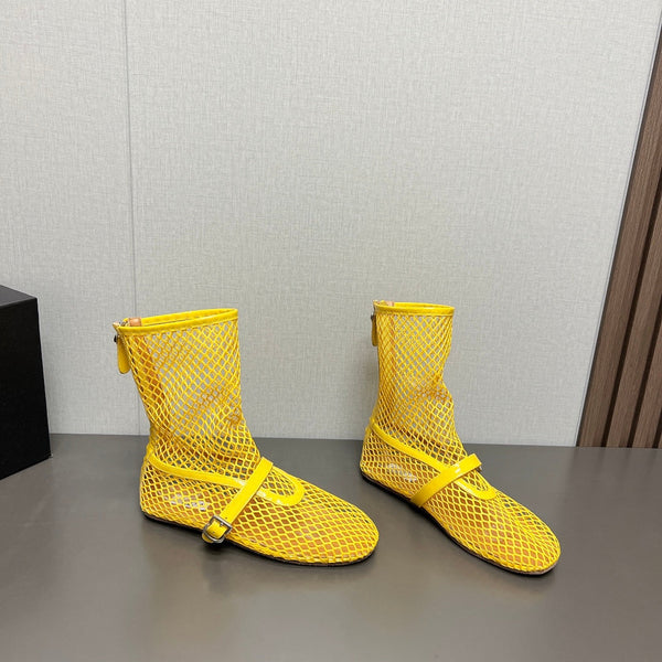 STIVALI BASSI ALAIA IN RETE GIALLO LIMONE