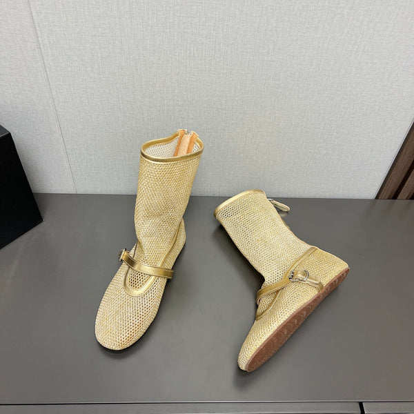 STIVALI BASSI ALAIA IN RETE ORO