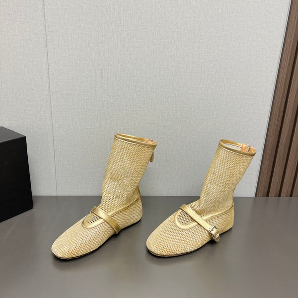 STIVALI BASSI ALAIA IN RETE ORO