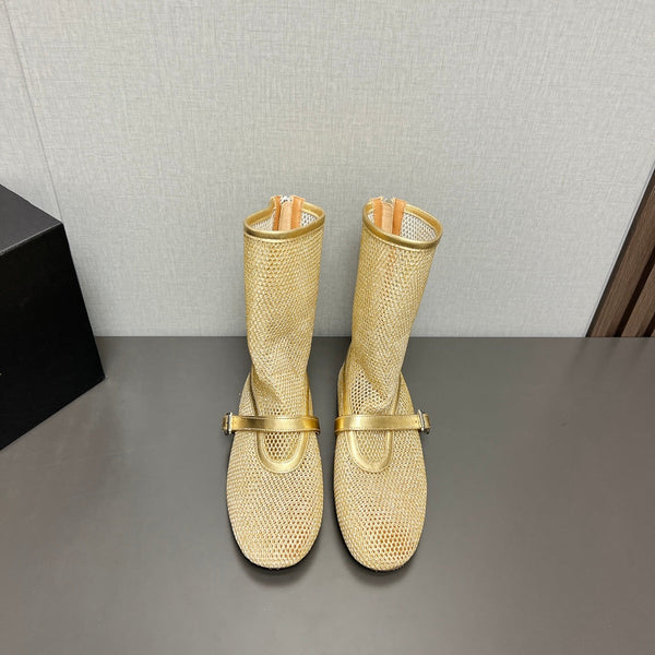 STIVALI BASSI ALAIA IN RETE ORO