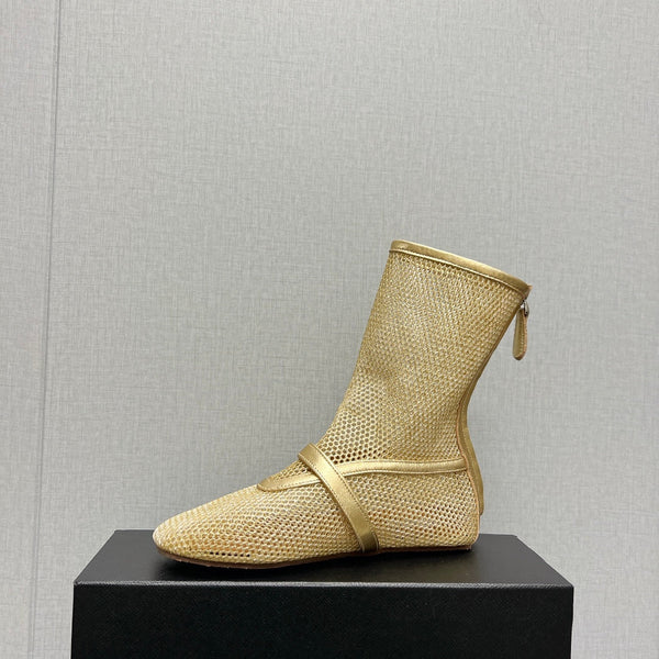 STIVALI BASSI ALAIA IN RETE ORO