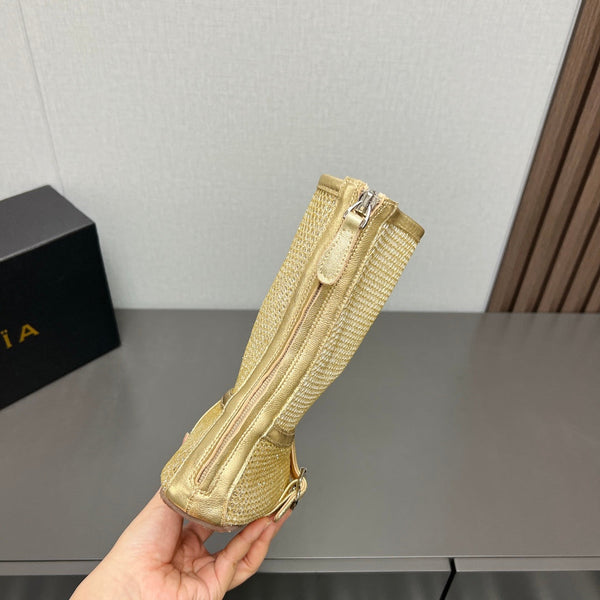 STIVALI BASSI ALAIA IN RETE ORO