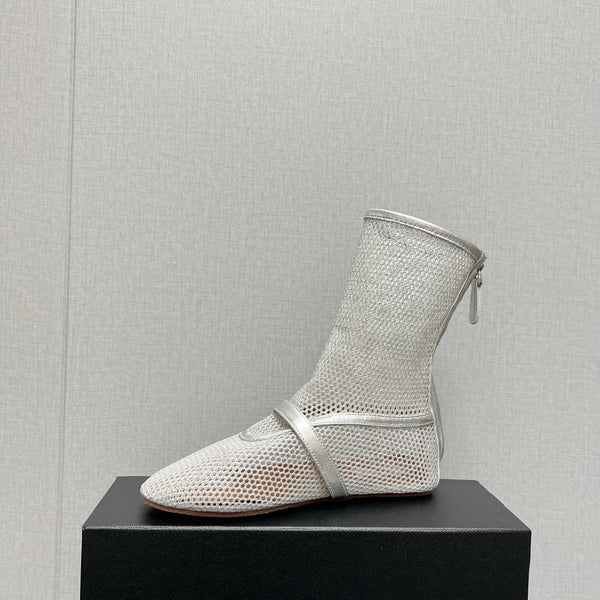 STIVALI BASSI ALAIA IN RETE ARGENTO