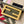 BAGUETTE CANVAS 19 BAG WITH MULTICOLOUR FF EMBROIDERY GOLD HARDWARE