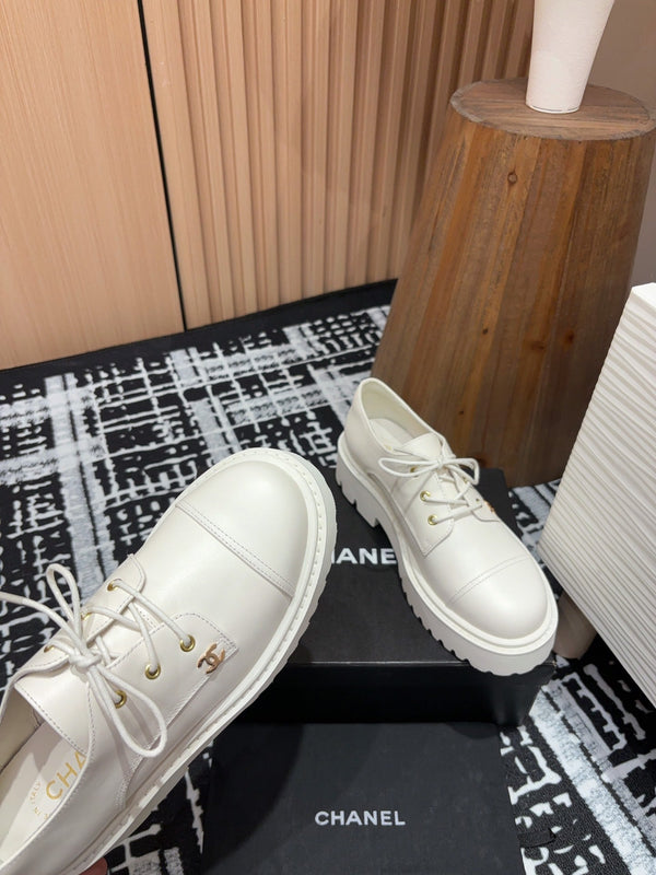 SCARPE CC OXFORD IN PELLE DI VITELLO BIANCA