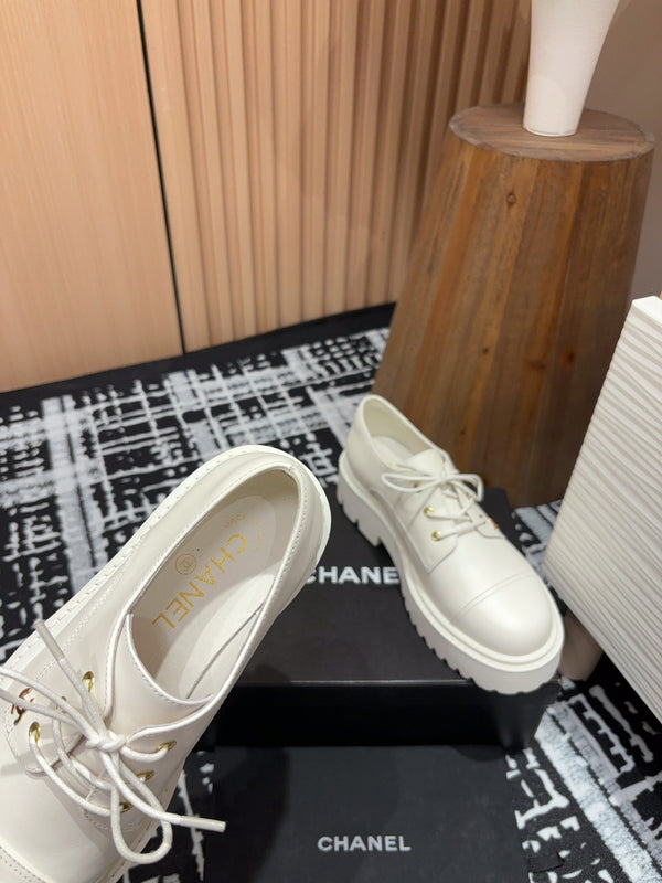SCARPE CC OXFORD IN PELLE DI VITELLO BIANCA