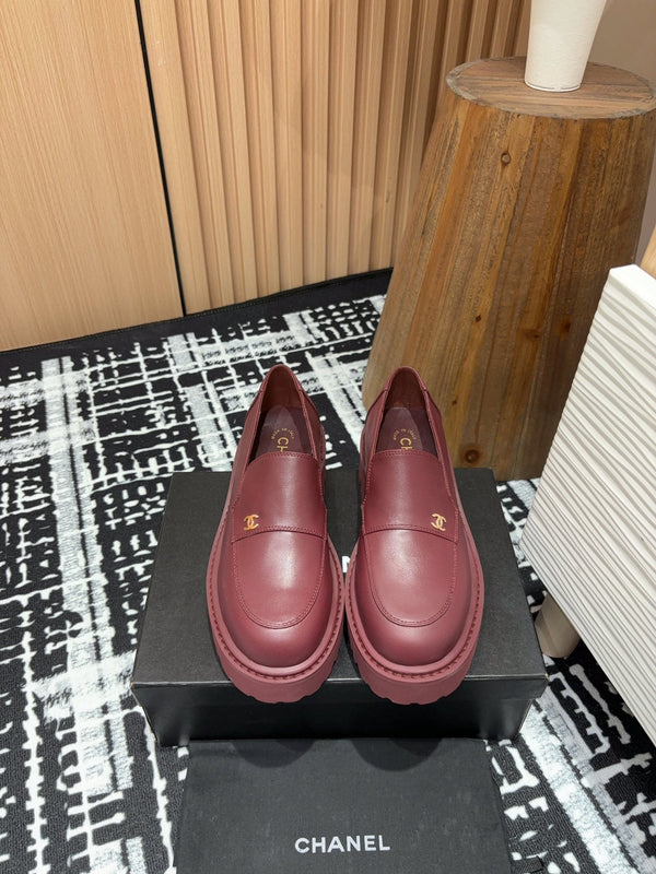Mocassini CC in pelle di vitello rosso bordeaux