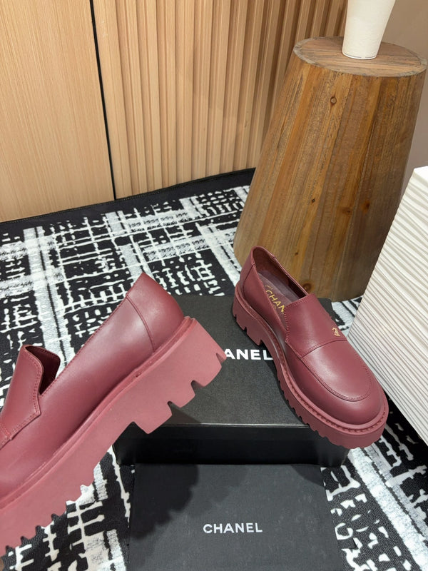 Mocassini CC in pelle di vitello rosso bordeaux