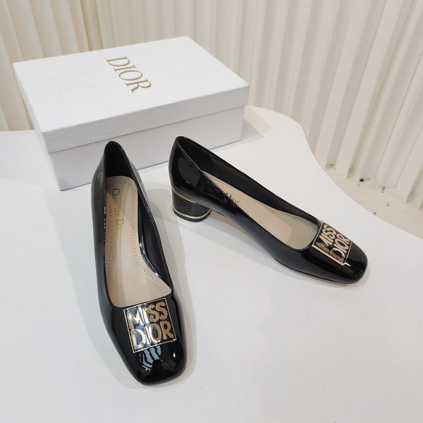 Miss Dior Pump 40mm In Glossy Black Cowhide 111368