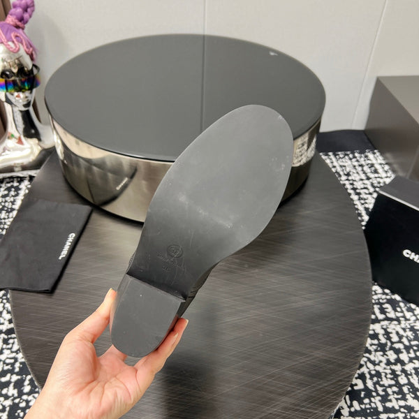 Stivale alto CC 5,5 cm in pelle di vitello nera
