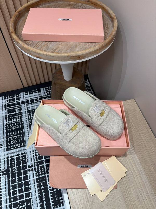 Miu slippers Pastel Pink Wool