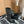 CC High Boots In Black Mix White Wool Tweed And Lambskin