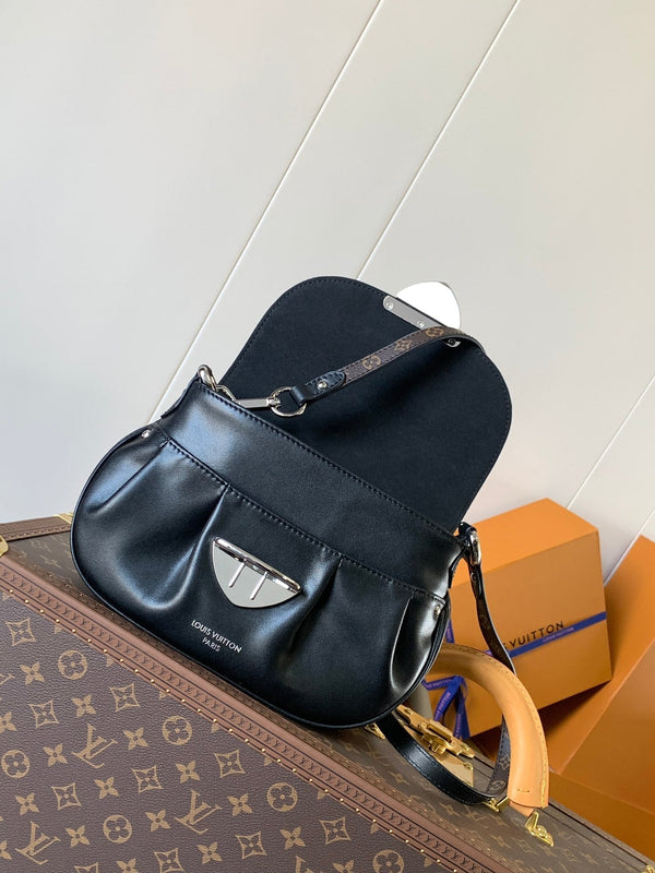 Borsa a mano LV Sunset Vibe in pelle di pecora nera 241290