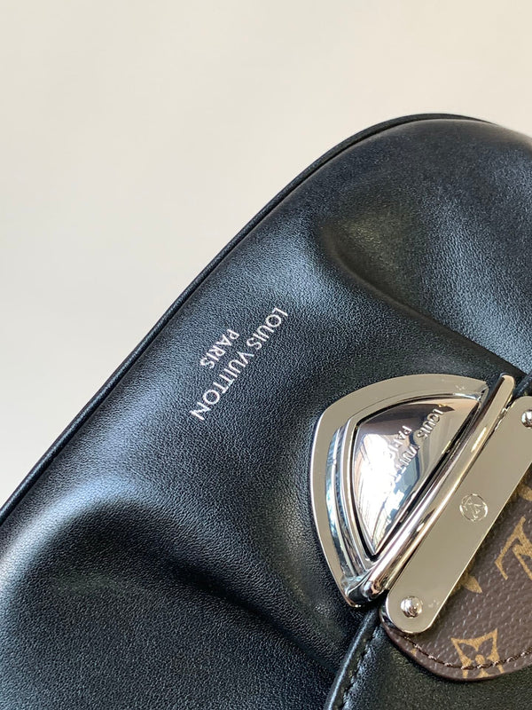 Borsa a mano LV Sunset Vibe in pelle di pecora nera 241290