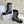 CD D-Unit Ankle Boot In Grey Mix Black Denim Fabric And Glossy Cowhide 105084