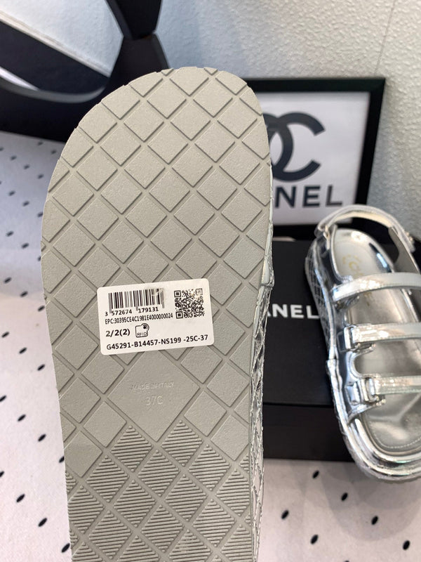 Sandali CC in pelle di agnello argento 147001