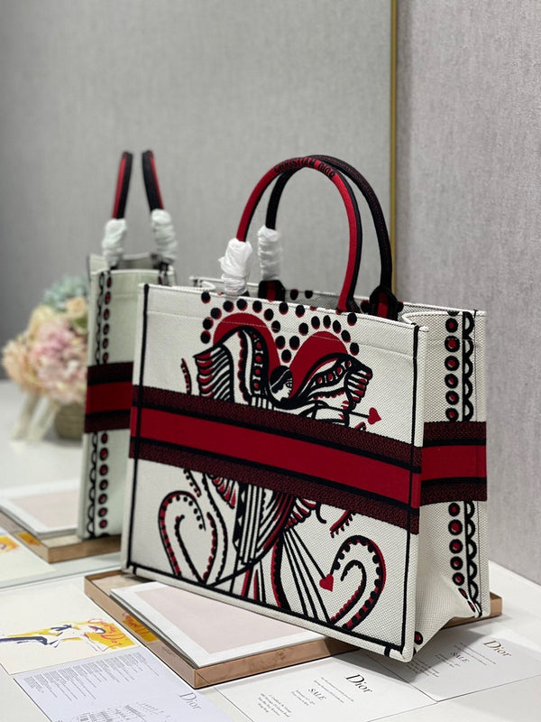 Borsa a tracolla in tela con ritratto a forma di cuore, 42 cm, CD 336573