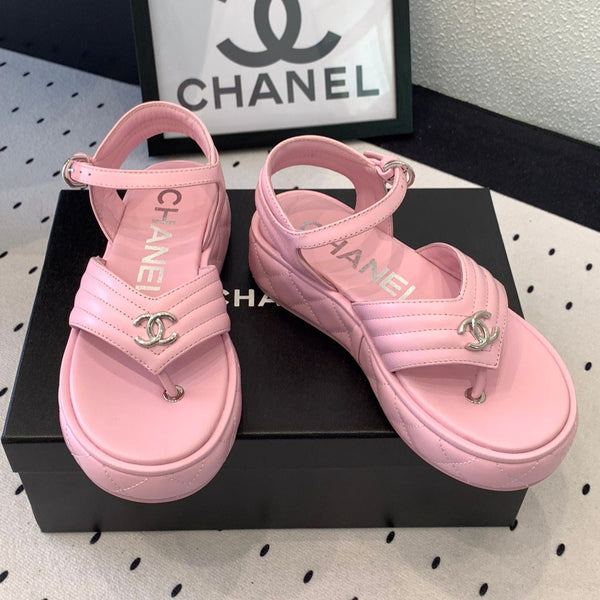Sandali infradito CC in pelle di agnello rosa 147035