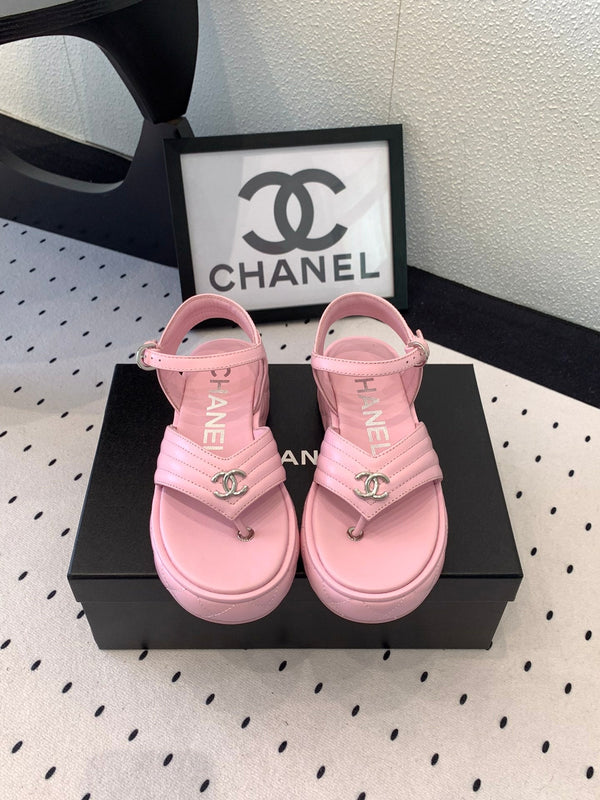 Sandali infradito CC in pelle di agnello rosa 147035