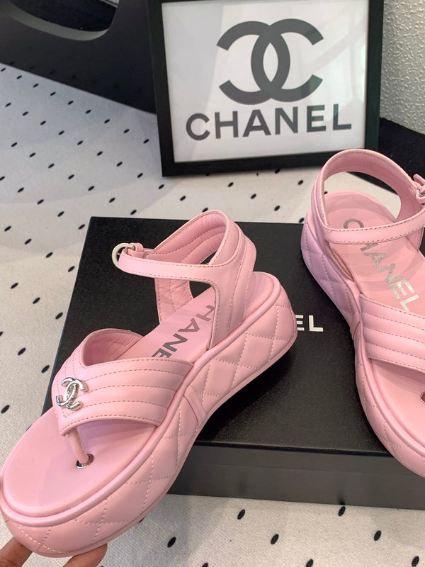 Sandali infradito CC in pelle di agnello rosa 147035