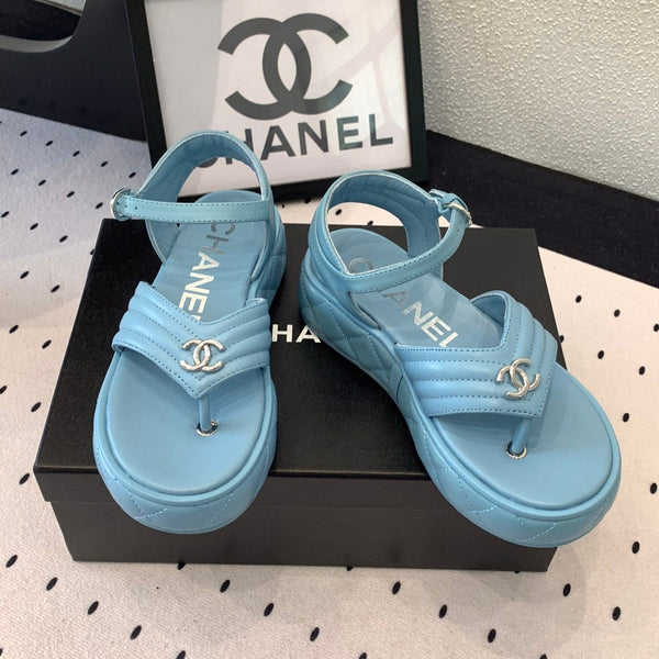 Sandali infradito CC in pelle di agnello blu notte 147039