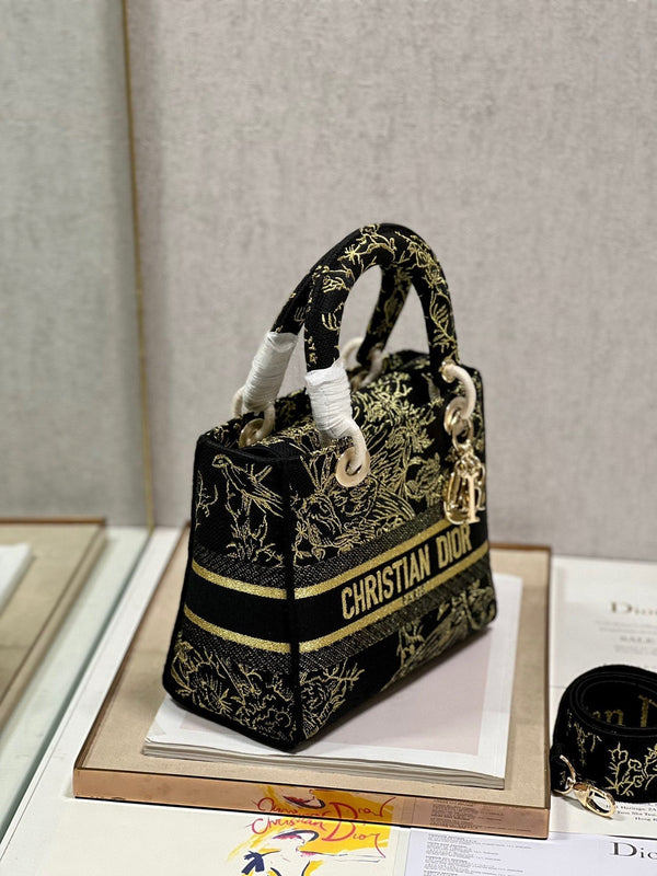 Borsa Lady Dior CD Black Magpie 24 in tela 336688