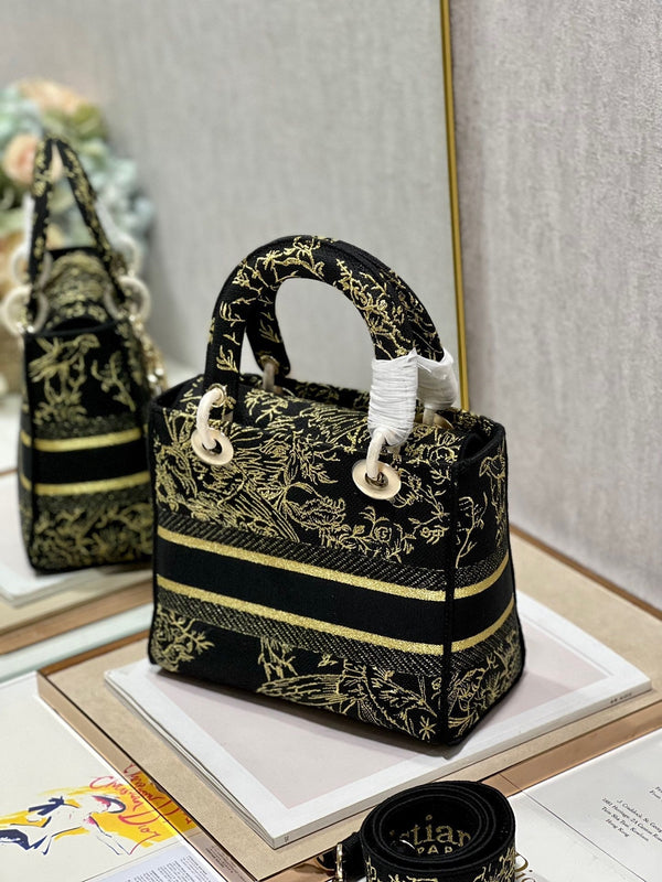 Borsa Lady Dior CD Black Magpie 24 in tela 336688