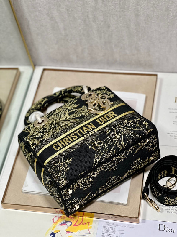 Borsa Lady Dior CD Black Magpie 24 in tela 336688