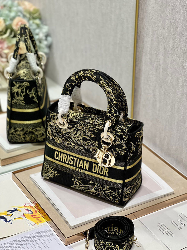 Borsa Lady Dior CD Black Magpie 24 in tela 336688