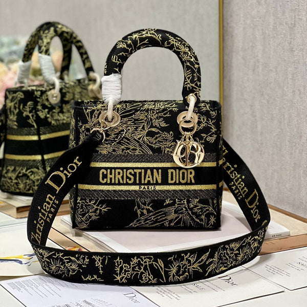 Borsa Lady Dior CD Black Magpie 24 in tela 336688