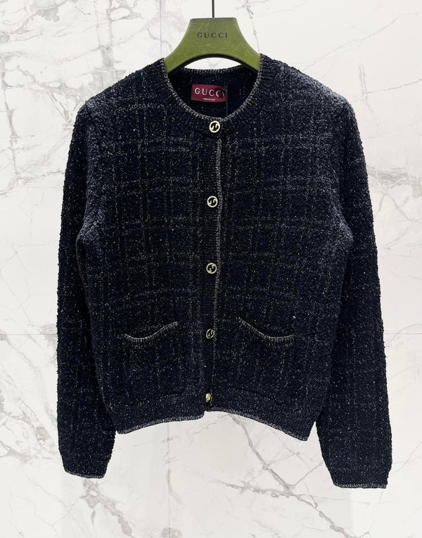 Gucci 2025 Cardigan in lana blu scuro