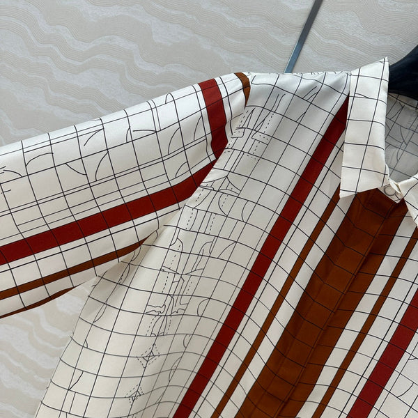 Hm 25 Coaching Deja Vu Shirt Bianco rosso marrone Seta