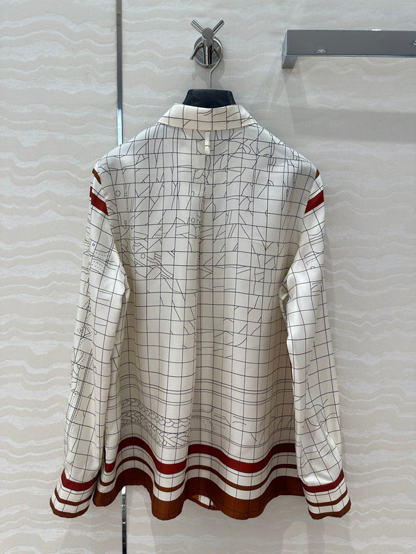 Hm 25 Coaching Deja Vu Shirt Bianco rosso marrone Seta