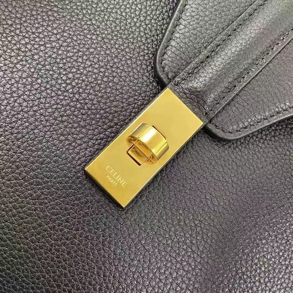 Sac Celine Soft 16 Cuir de veau grainé noir