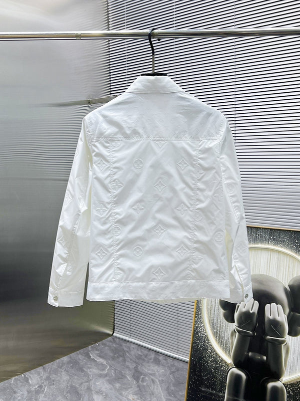 LV LAPEL JACKET WHITE EMBOSSED MONOGRAM 238807