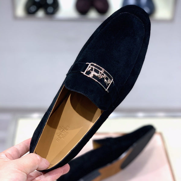 Mocassino da uomo HM in pelle scamosciata nera 539689