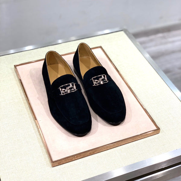 Mocassino da uomo HM in pelle scamosciata nera 539689