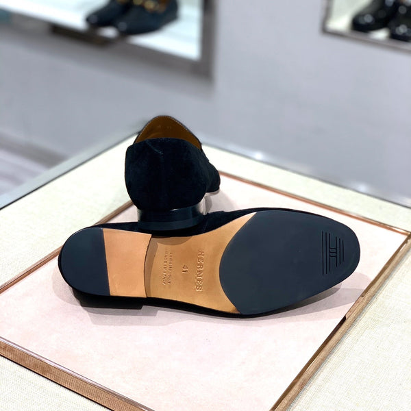 Mocassino da uomo HM in pelle scamosciata nera 539689