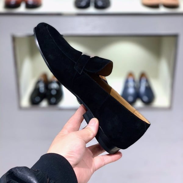 Mocassino da uomo HM in pelle scamosciata nera 539689