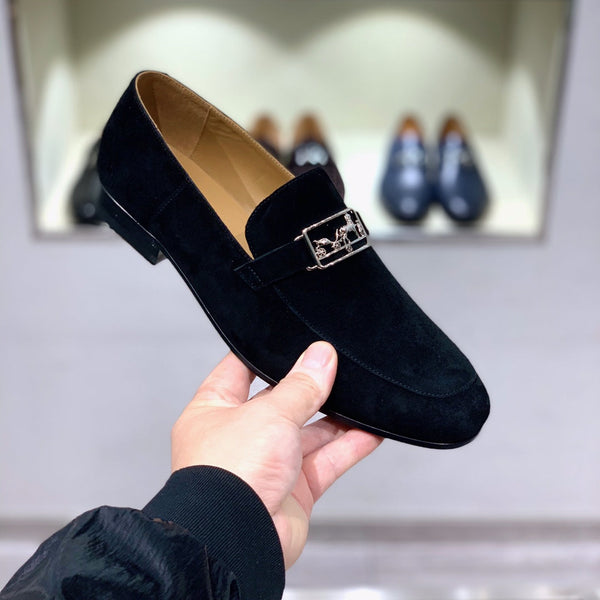 Mocassino da uomo HM in pelle scamosciata nera 539689