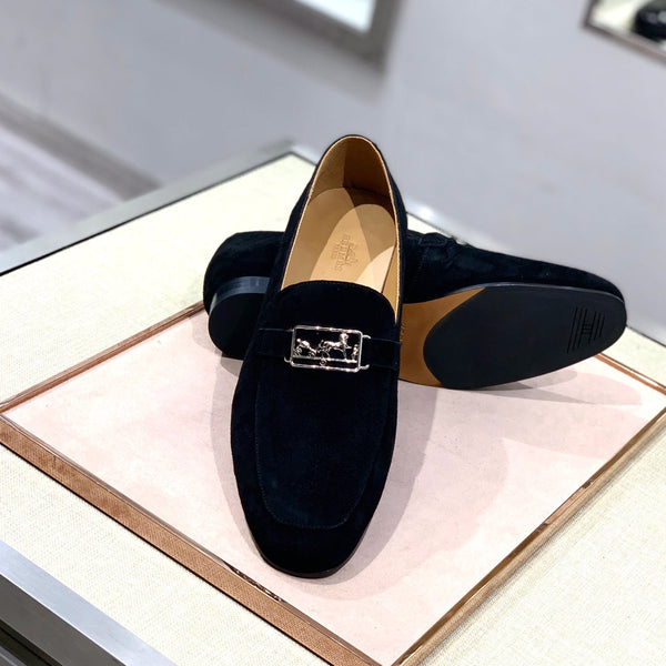 Mocassino da uomo HM in pelle scamosciata nera 539689
