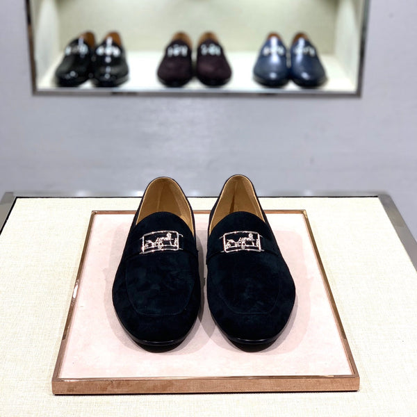 Mocassino da uomo HM in pelle scamosciata nera 539689