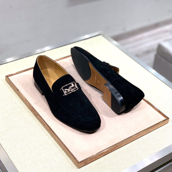 Mocassino da uomo HM in pelle scamosciata nera 539689