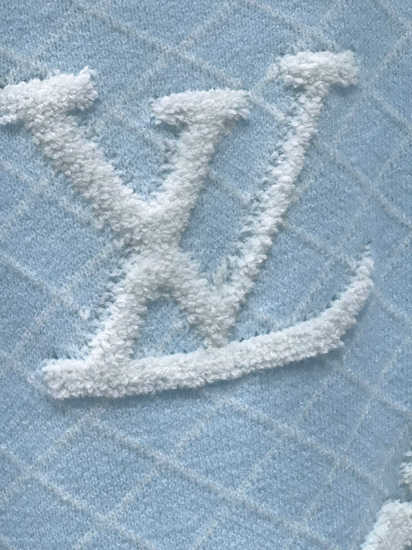LV Flower T Shirt Light Blue Polyamide Wool