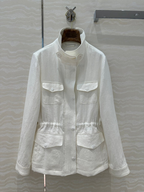 LP 25 Stand-up Collar Jacket White Linen 265165