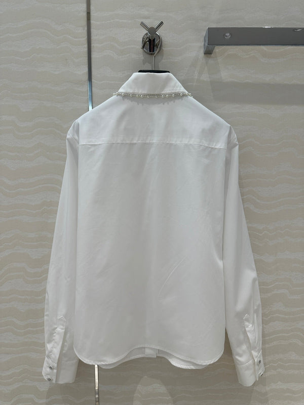 Camicia CC Pearl Edge in cotone bianco